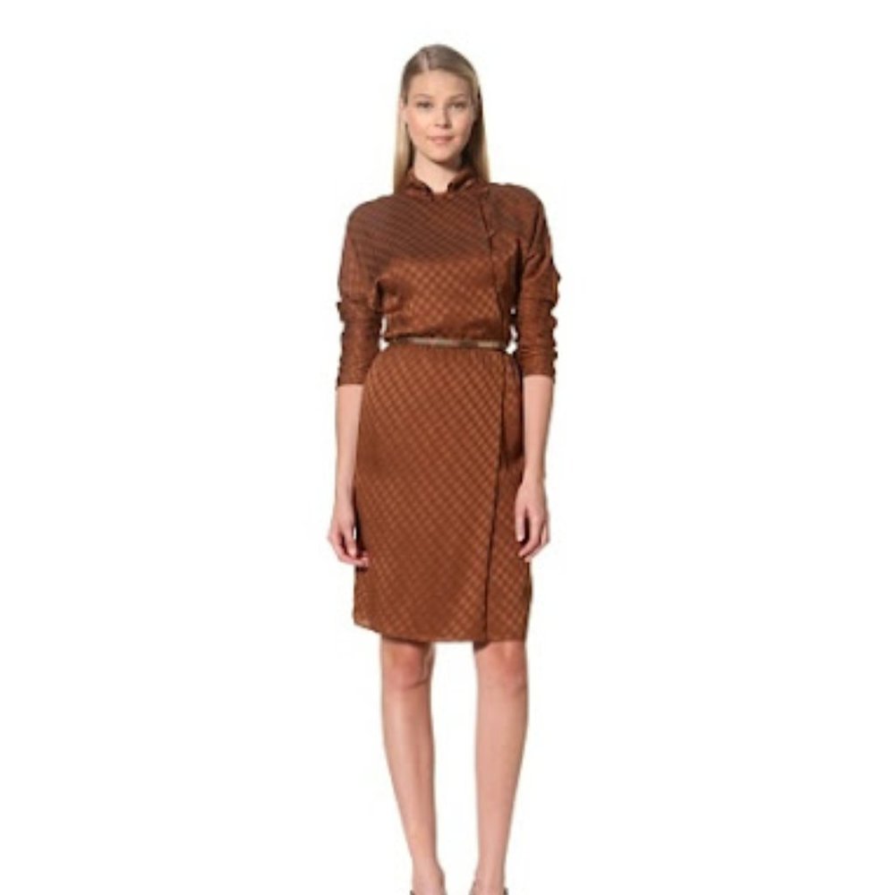 MARTIN GRANT Paris Long Sleeve Silk Chemise Dress 42 FR